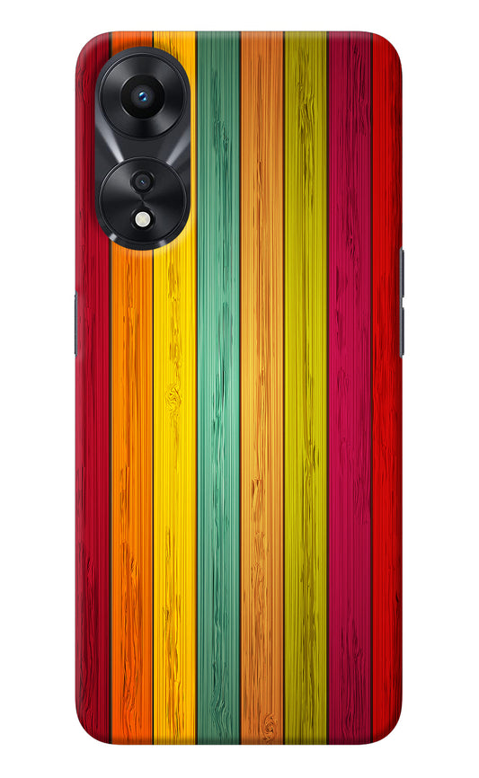 Multicolor Wooden Oppo A78 5G Back Cover
