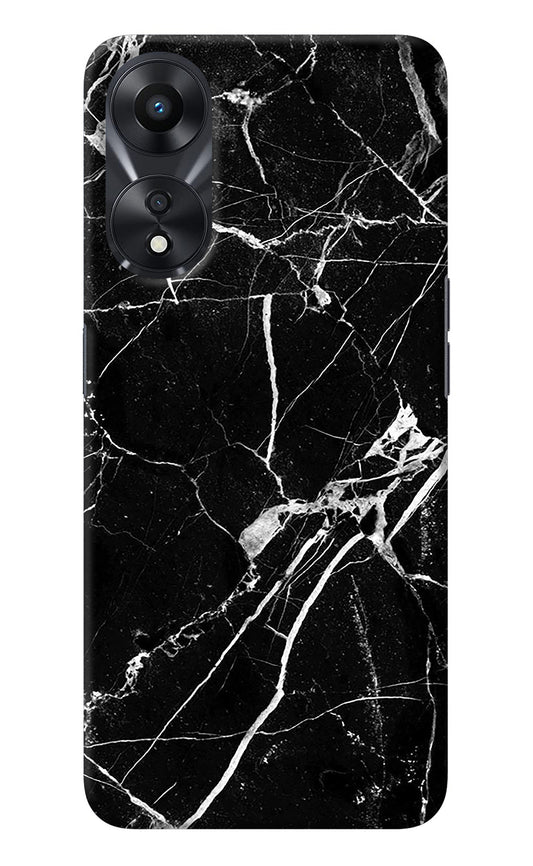Black Marble Pattern Oppo A78 5G Back Cover