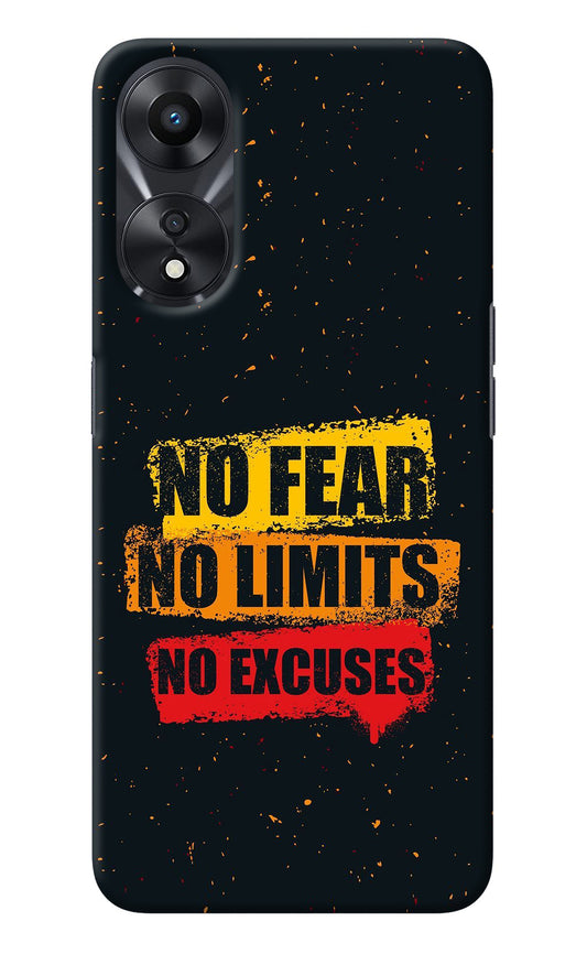 No Fear No Limits No Excuse Oppo A78 5G Back Cover