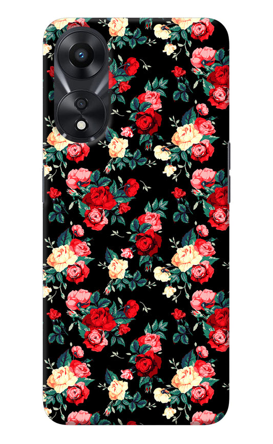 Rose Pattern Oppo A78 5G Back Cover