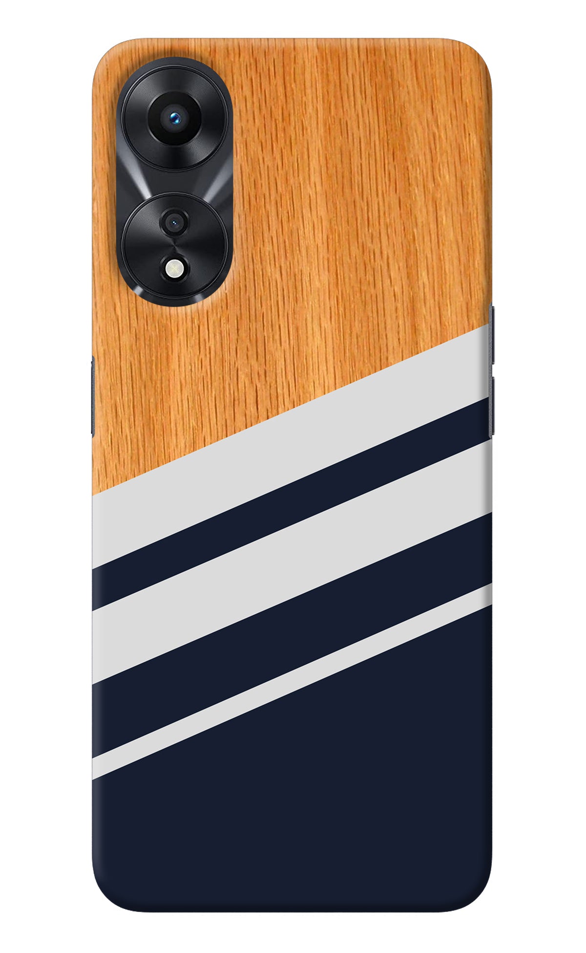 Blue and white wooden Oppo A78 5G Back Cover