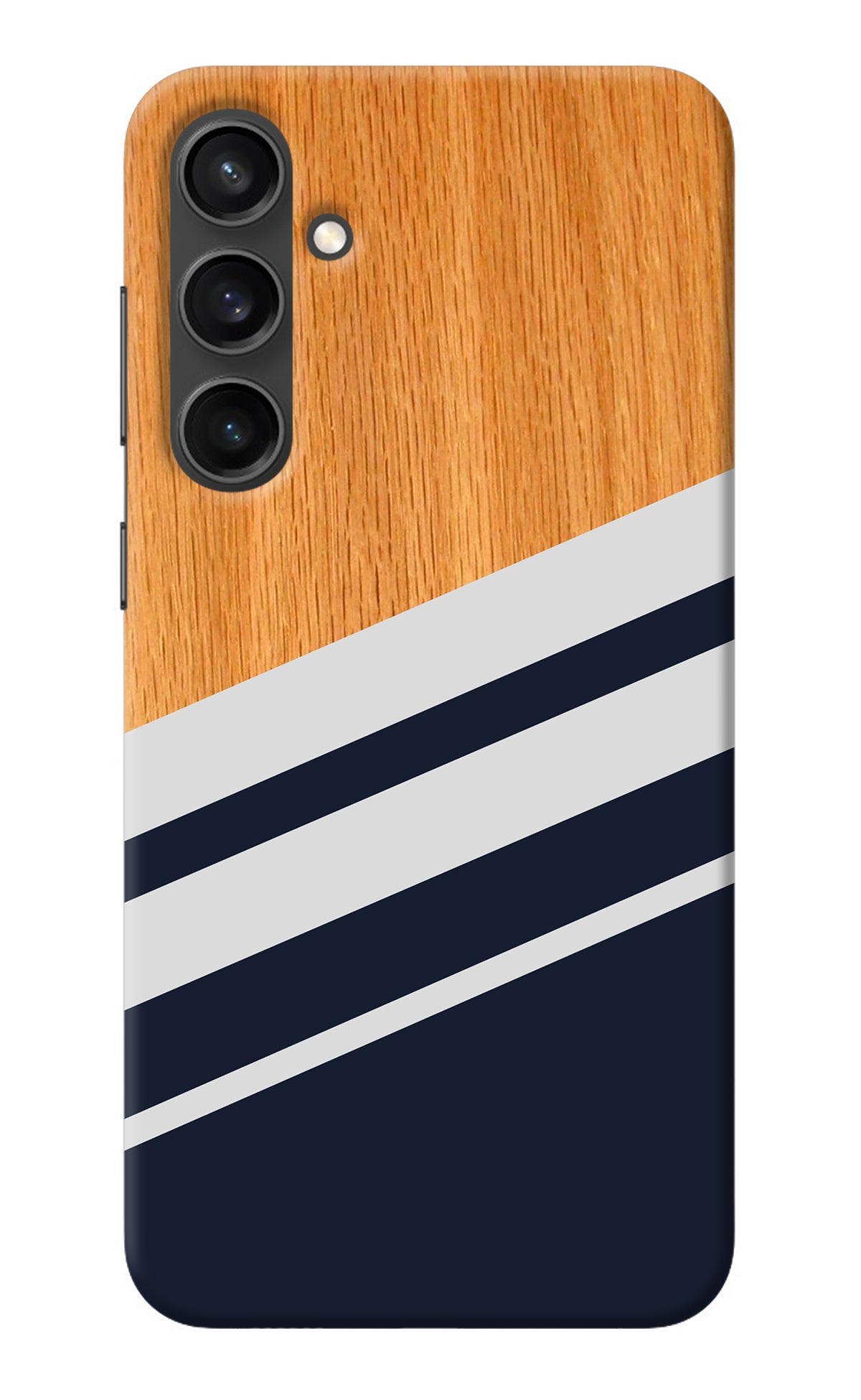 Blue and white wooden Samsung S23 Back Cover