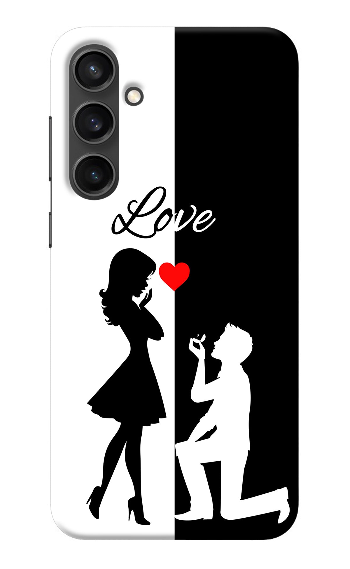 Love Propose Black And White Samsung S23 Back Cover