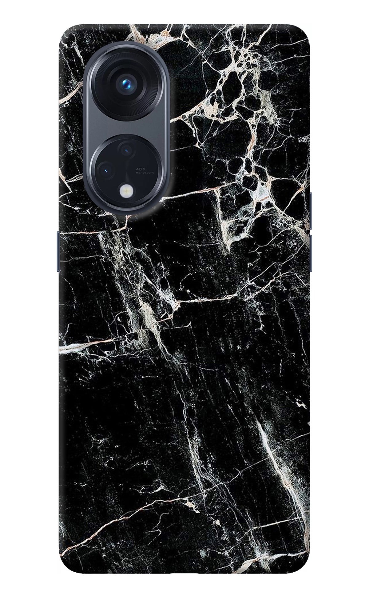 Black Marble Texture Oppo Reno8 T 5G Back Cover