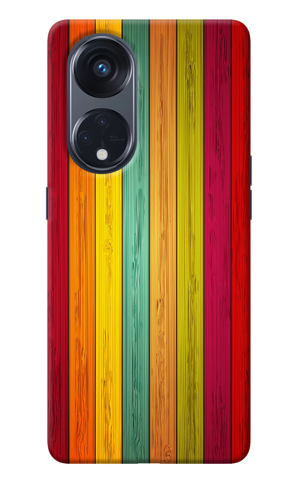 Multicolor Wooden Oppo Reno8 T 5G Back Cover