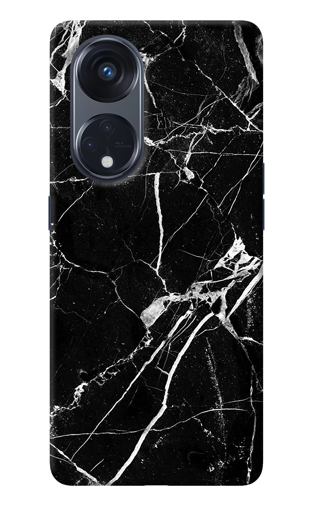 Black Marble Pattern Oppo Reno8 T 5G Back Cover