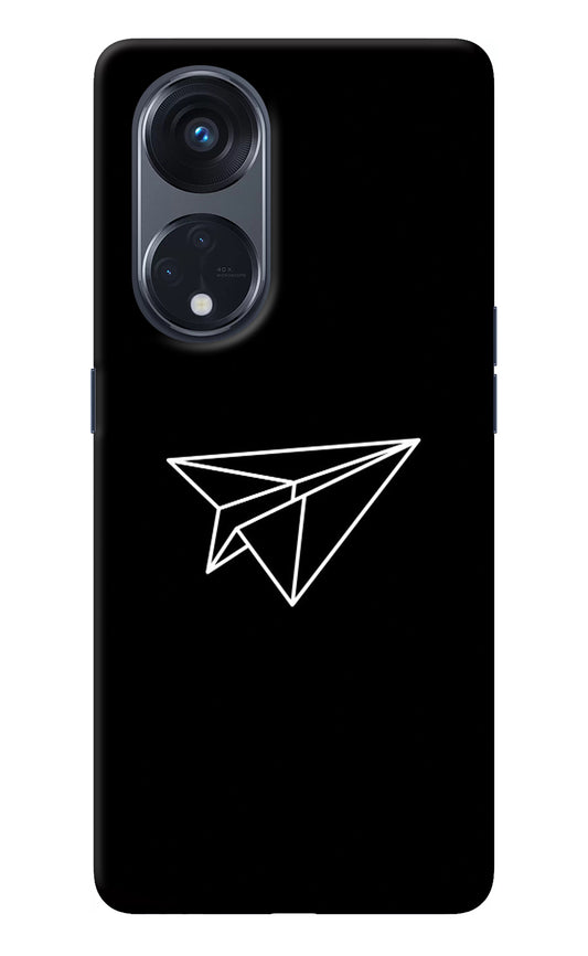 Paper Plane White Oppo Reno8 T 5G Back Cover