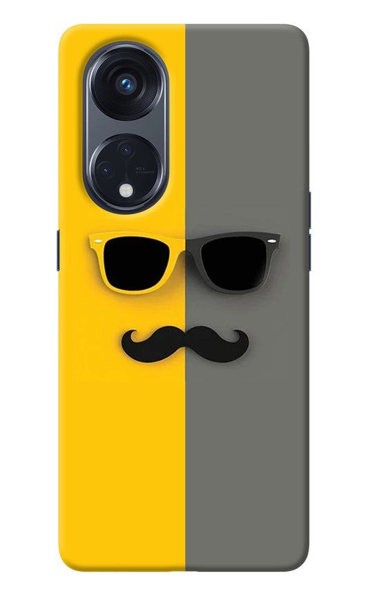 Sunglasses with Mustache Oppo Reno8 T 5G Back Cover