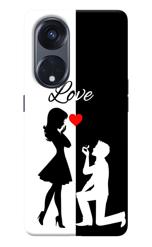 Love Propose Black And White Oppo Reno8 T 5G Back Cover