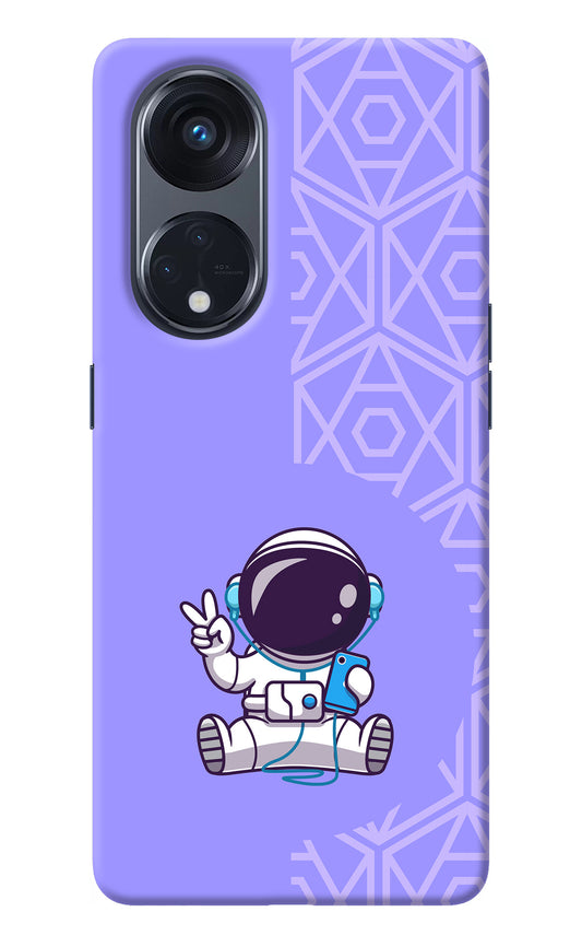 Cute Astronaut Chilling Oppo Reno8 T 5G Back Cover