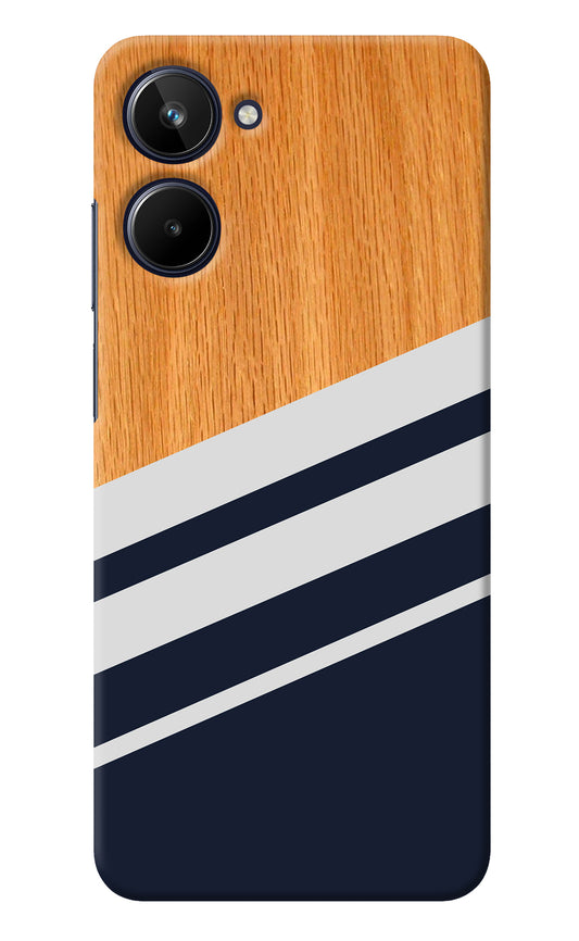 Blue and white wooden Realme 10 Back Cover