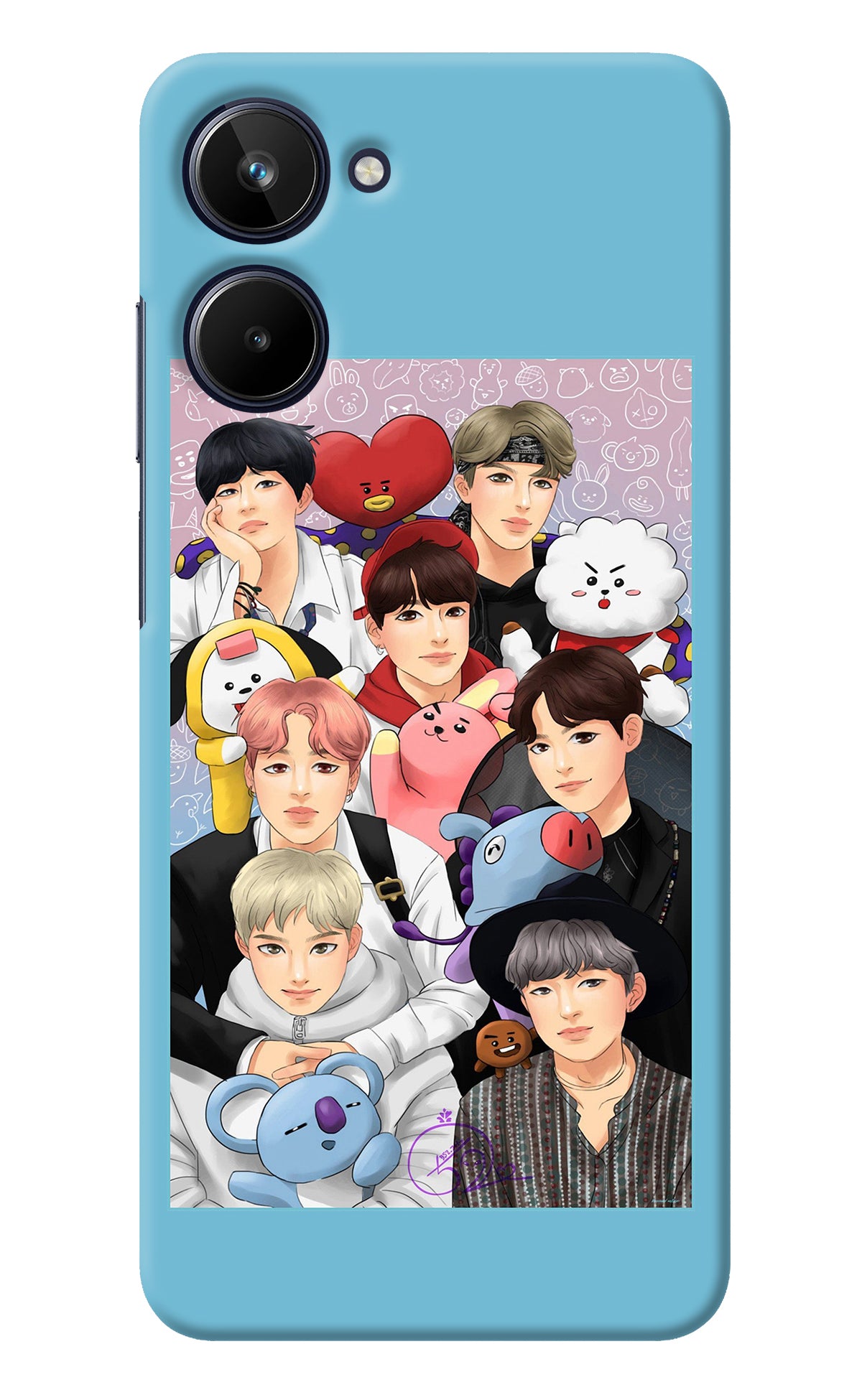 BTS with animals Realme 10 Back Cover