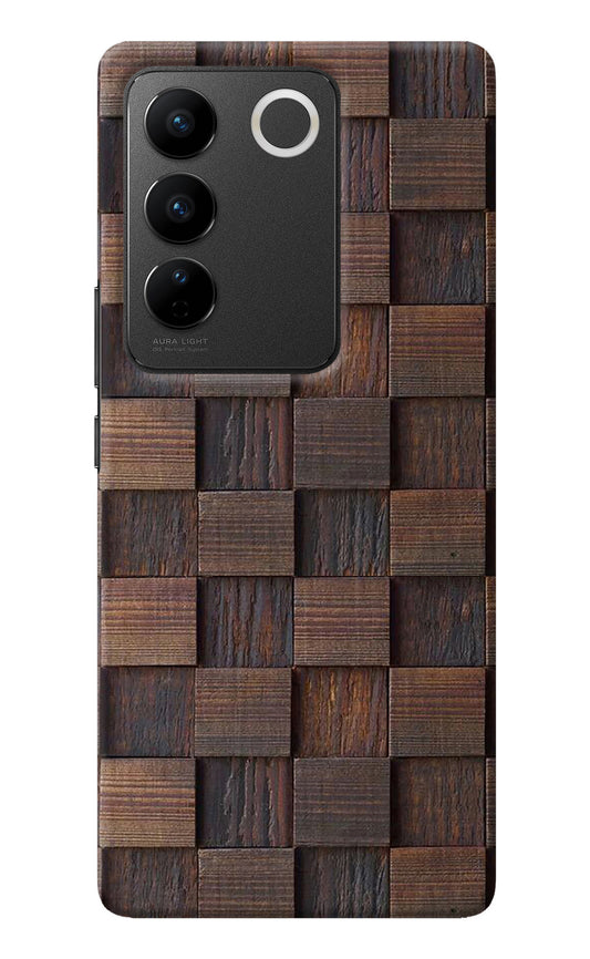 Wooden Cube Design Vivo V27/V27 Pro Back Cover