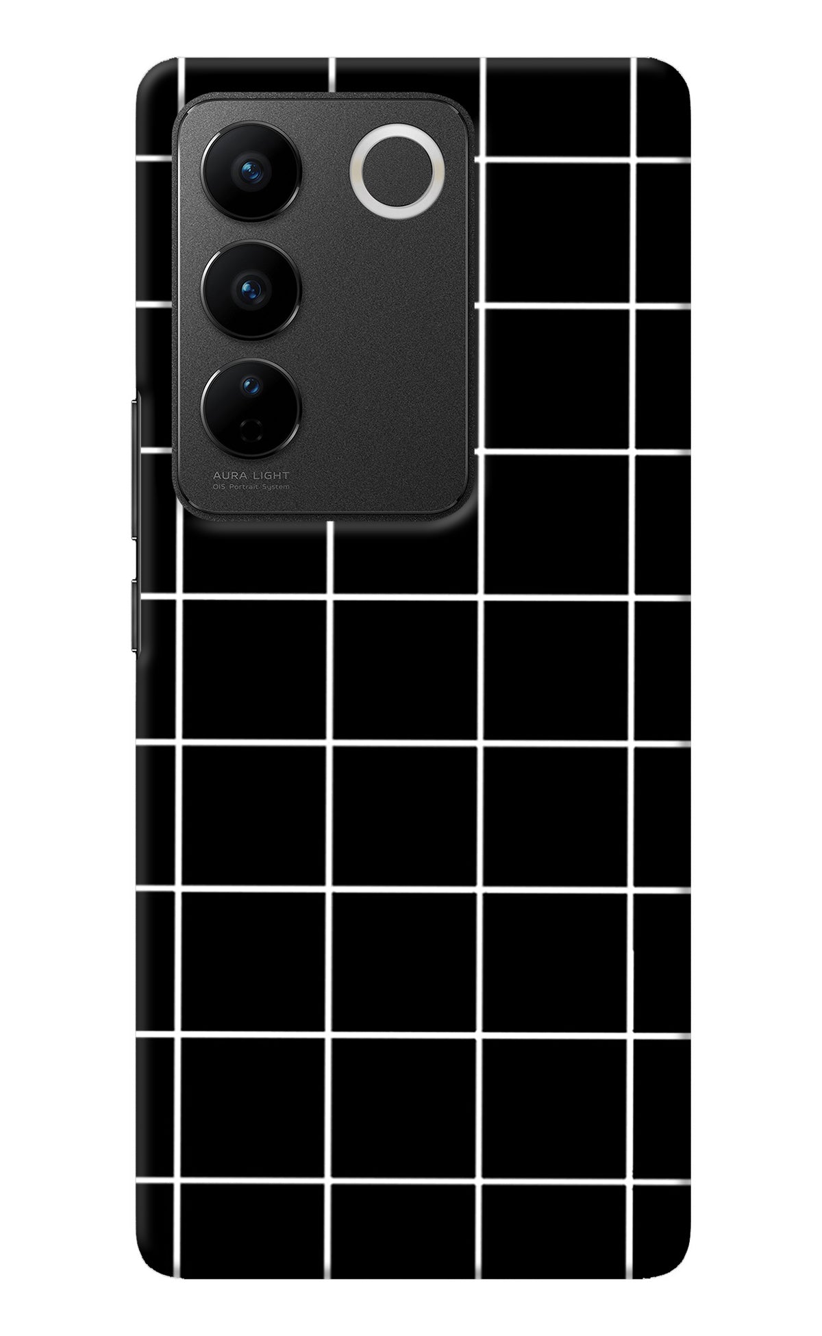 White Grid Vivo V27/V27 Pro Back Cover