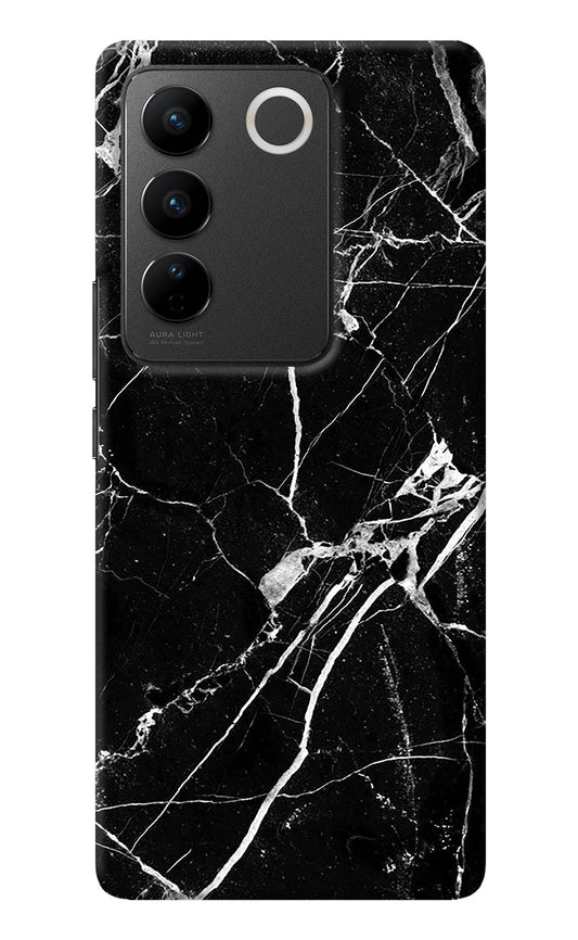 Black Marble Pattern Vivo V27/V27 Pro Back Cover