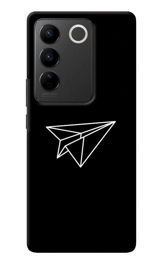 Paper Plane White Vivo V27/V27 Pro Back Cover