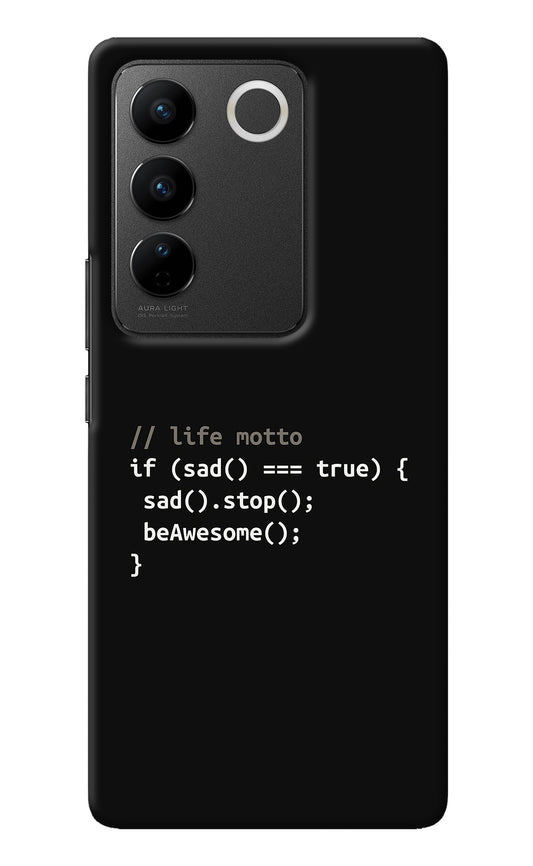 Life Motto Code Vivo V27/V27 Pro Back Cover