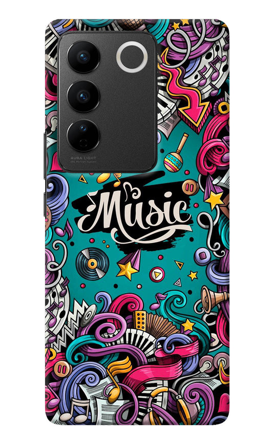 Music Graffiti Vivo V27/V27 Pro Back Cover