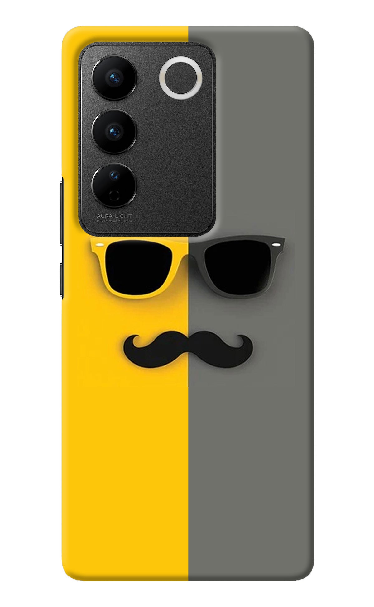 Sunglasses with Mustache Vivo V27/V27 Pro Back Cover