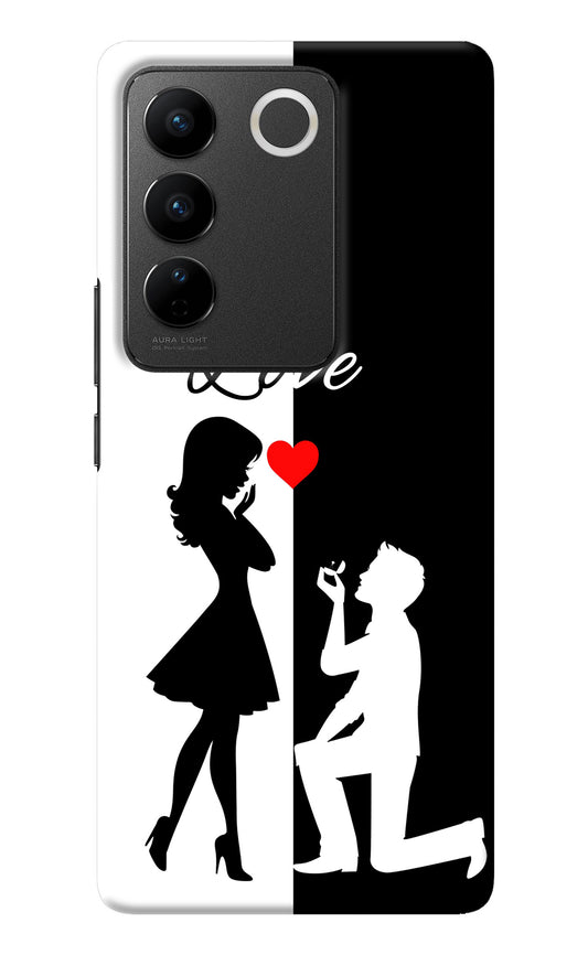 Love Propose Black And White Vivo V27/V27 Pro Back Cover