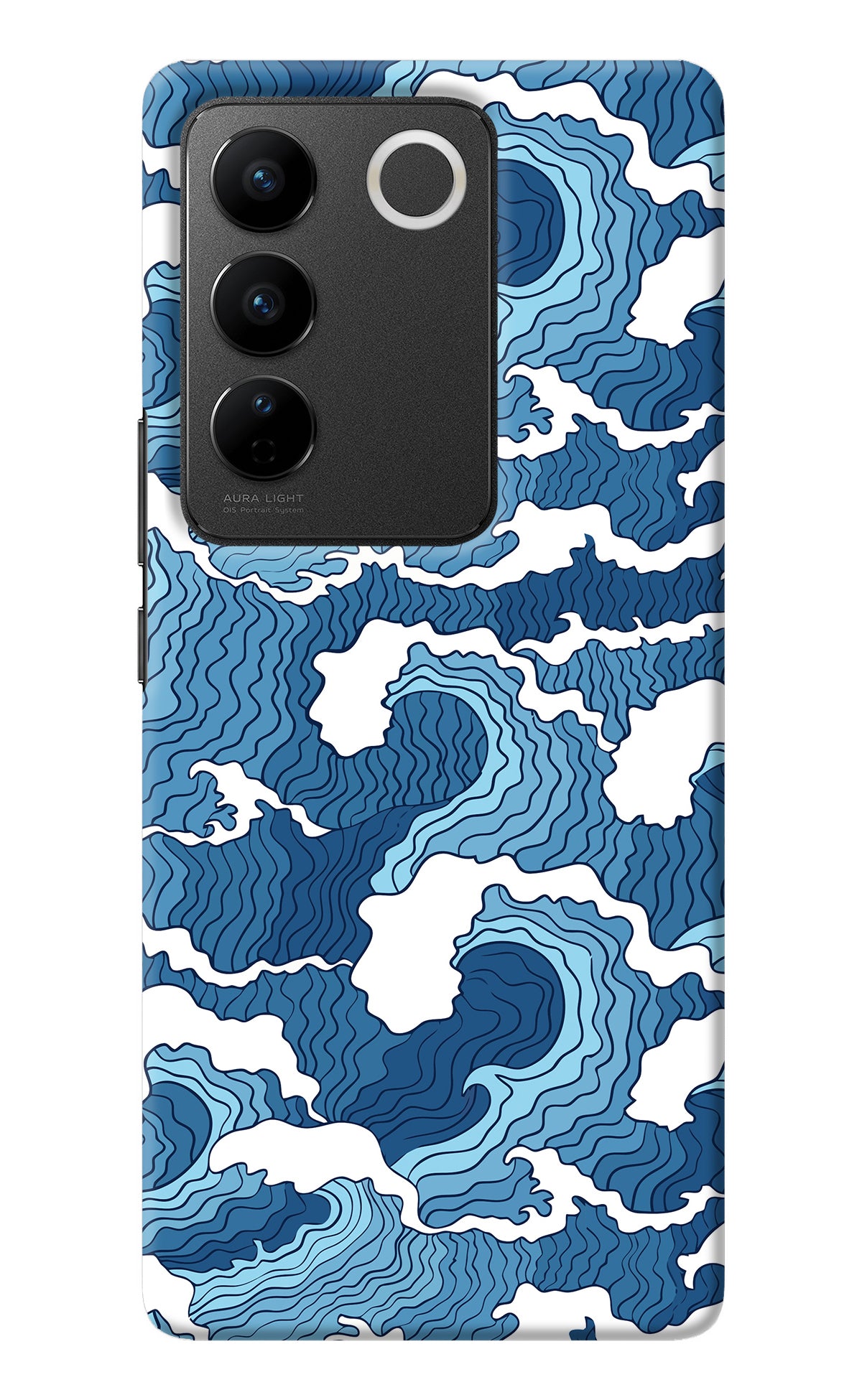 Blue Waves Vivo V27/V27 Pro Back Cover