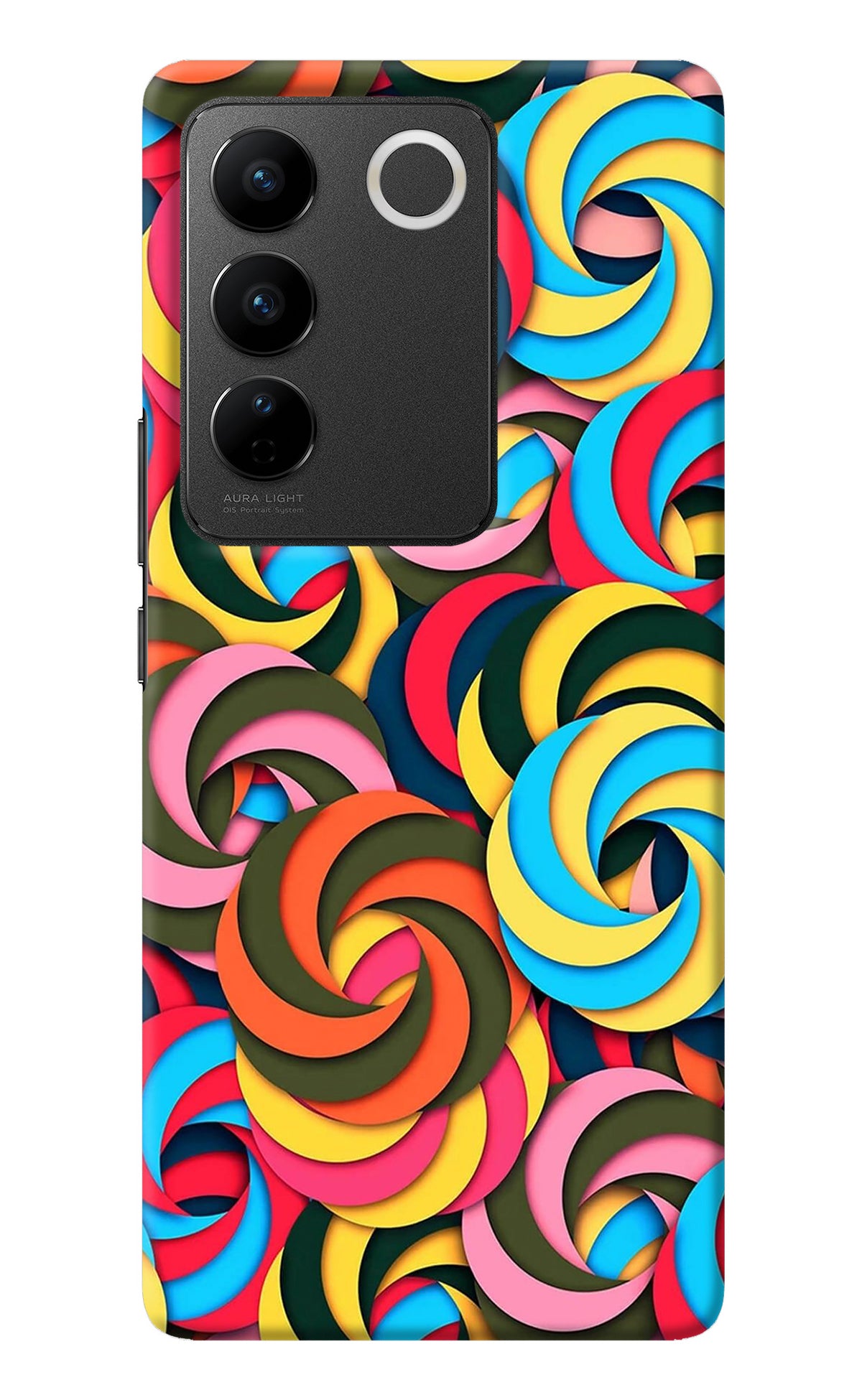 Spiral Pattern Vivo V27/V27 Pro Back Cover