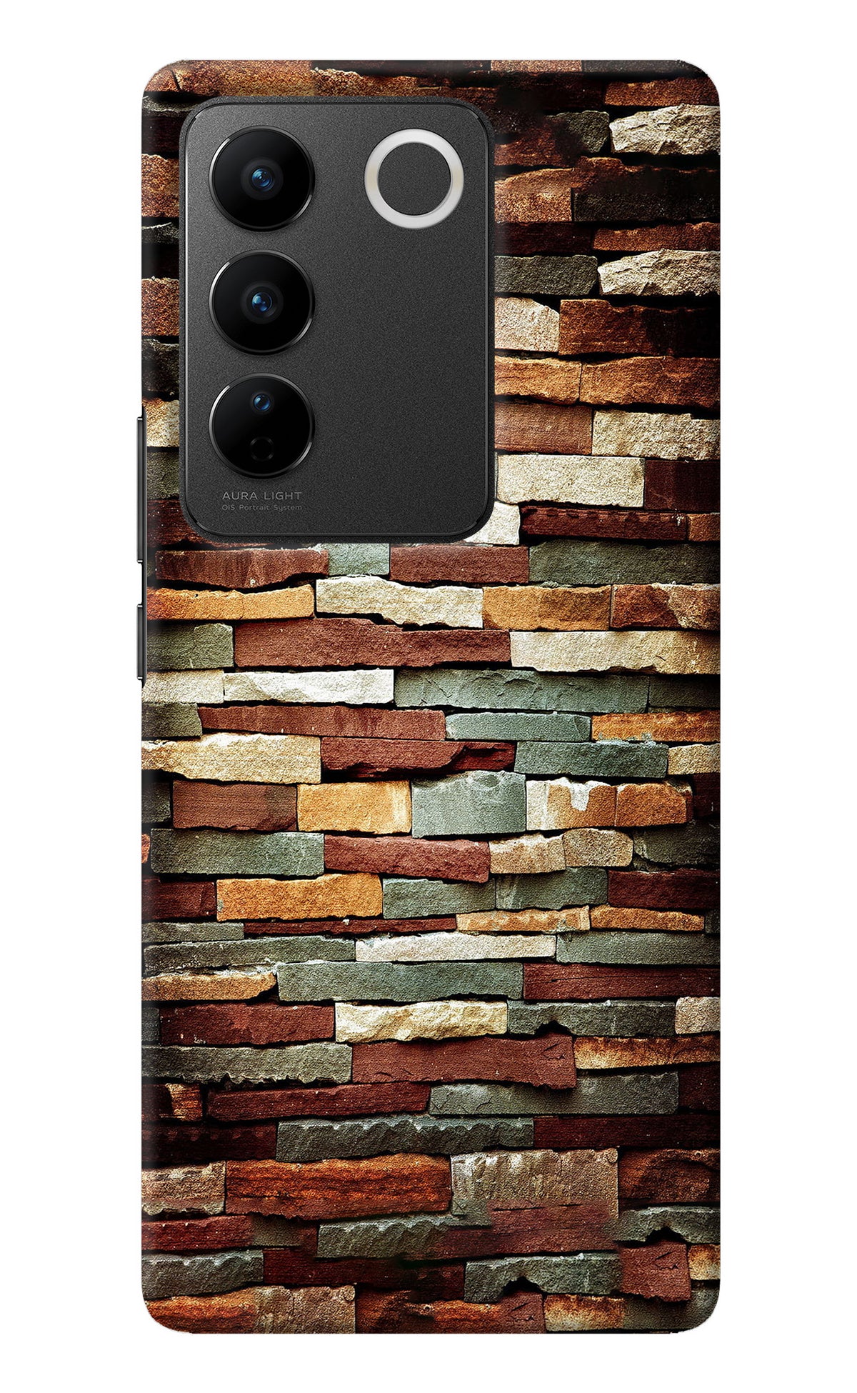 Bricks Pattern Vivo V27/V27 Pro Back Cover