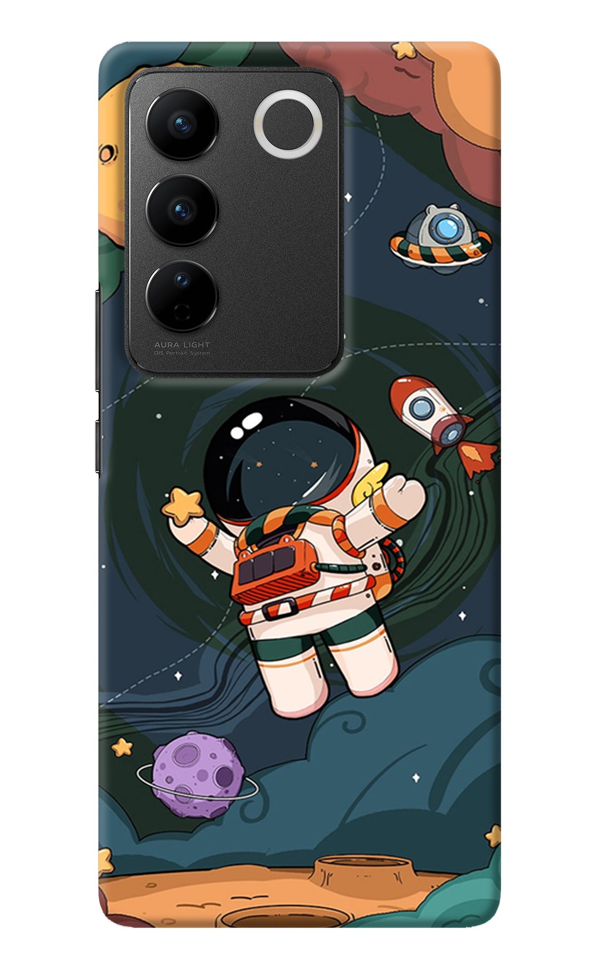 Cartoon Astronaut Vivo V27/V27 Pro Back Cover