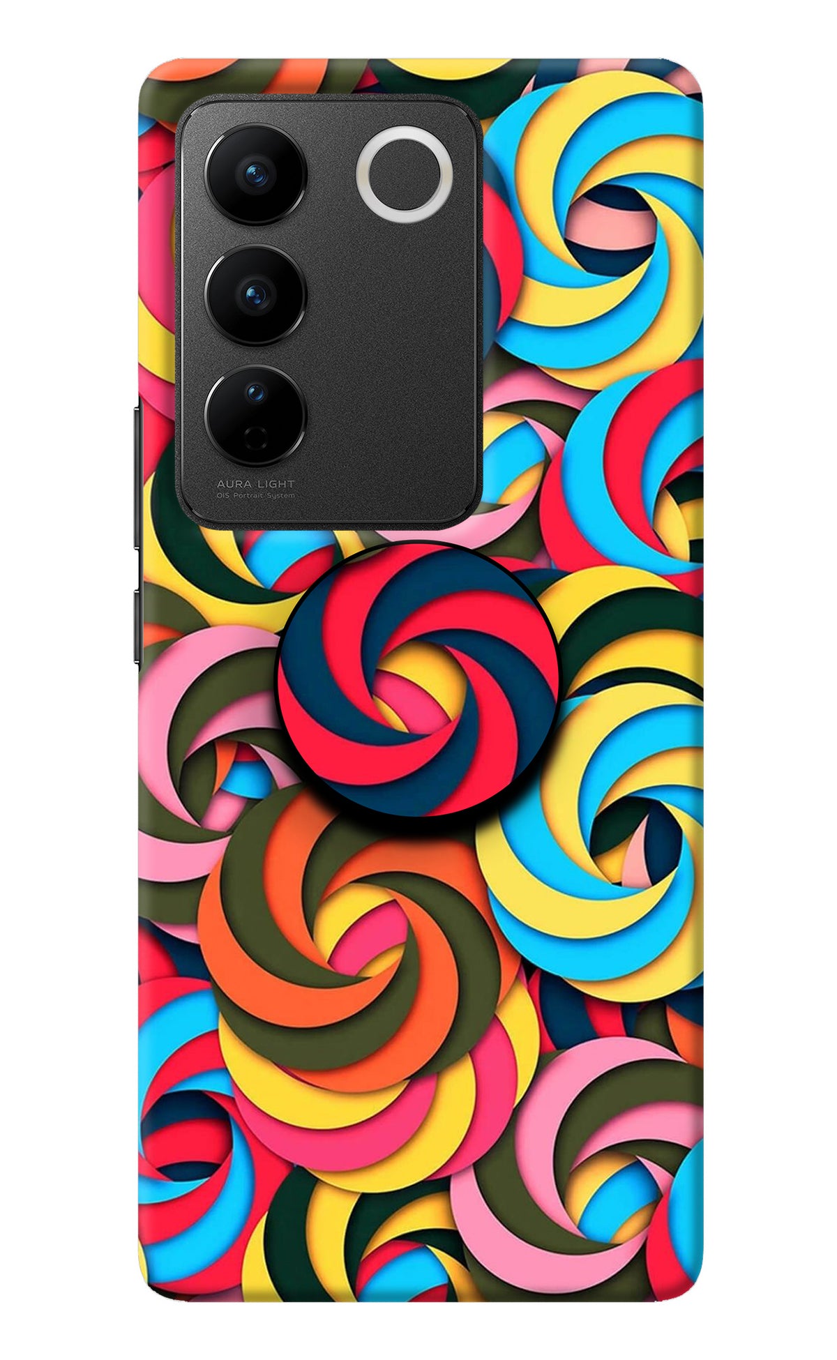 Spiral Pattern Vivo V27/V27 Pro Pop Case