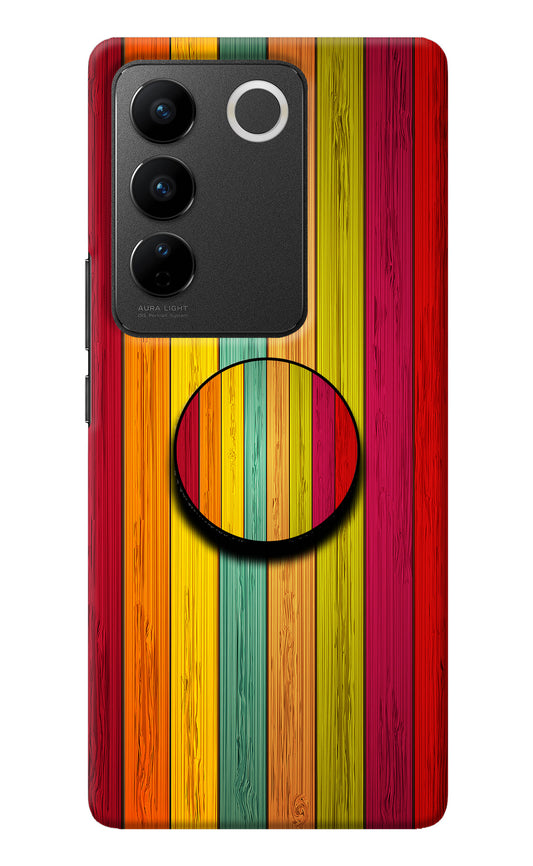 Multicolor Wooden Vivo V27/V27 Pro Pop Case