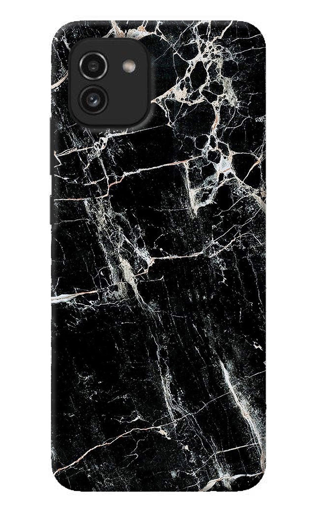 Black Marble Texture Samsung A03 Back Cover