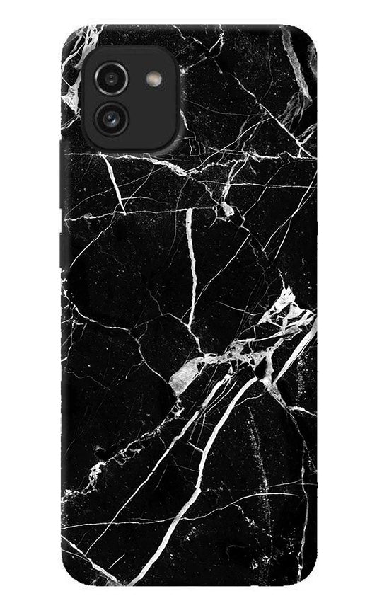 Black Marble Pattern Samsung A03 Back Cover