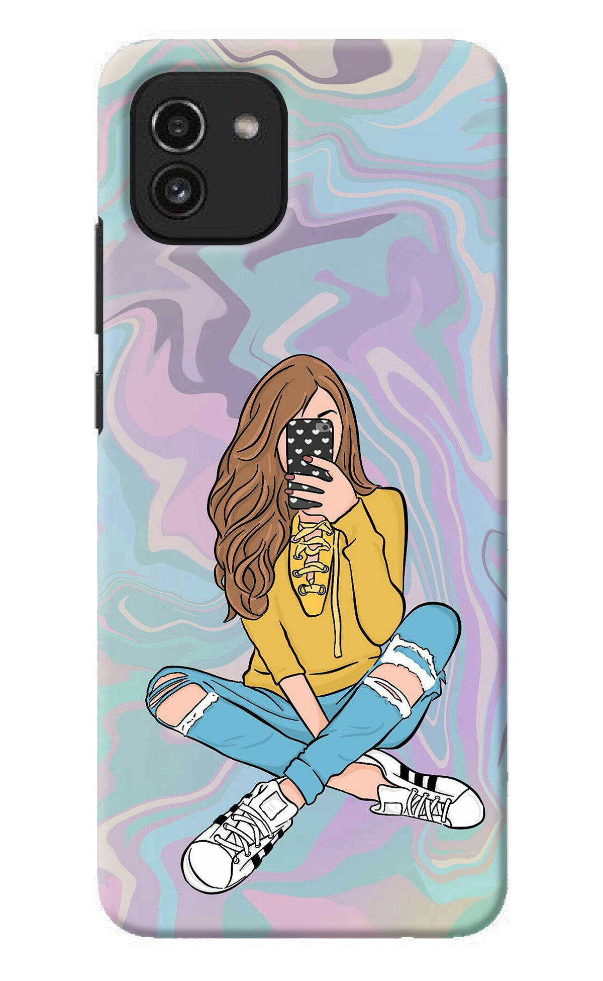 Selfie Girl Samsung A03 Back Cover