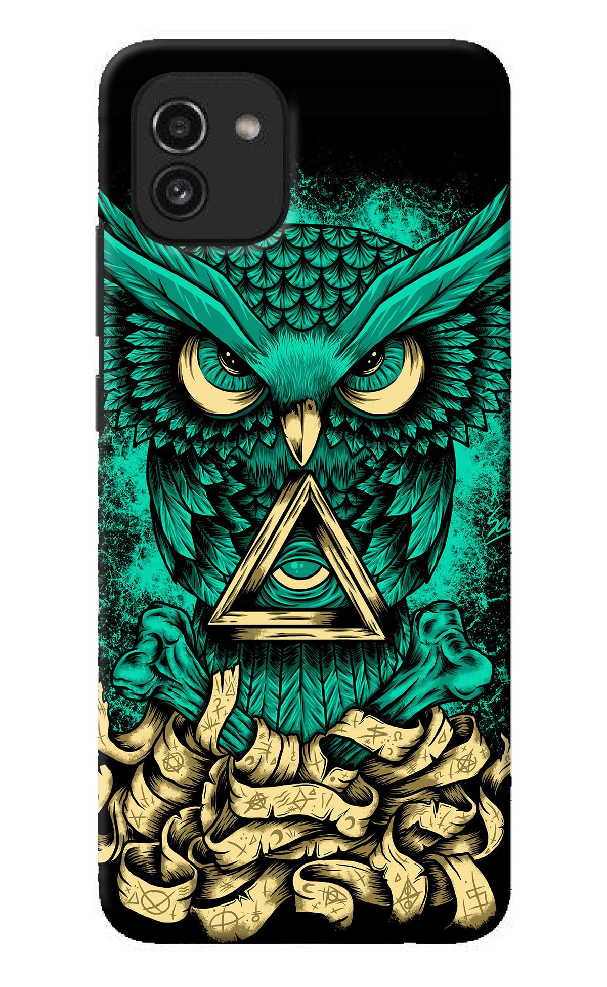 Green Owl Samsung A03 Back Cover