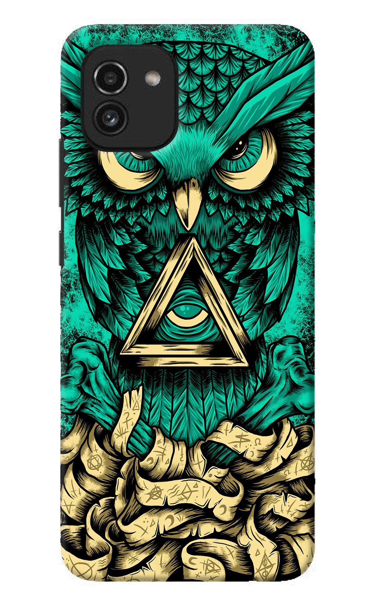 Green Owl Samsung A03 Back Cover