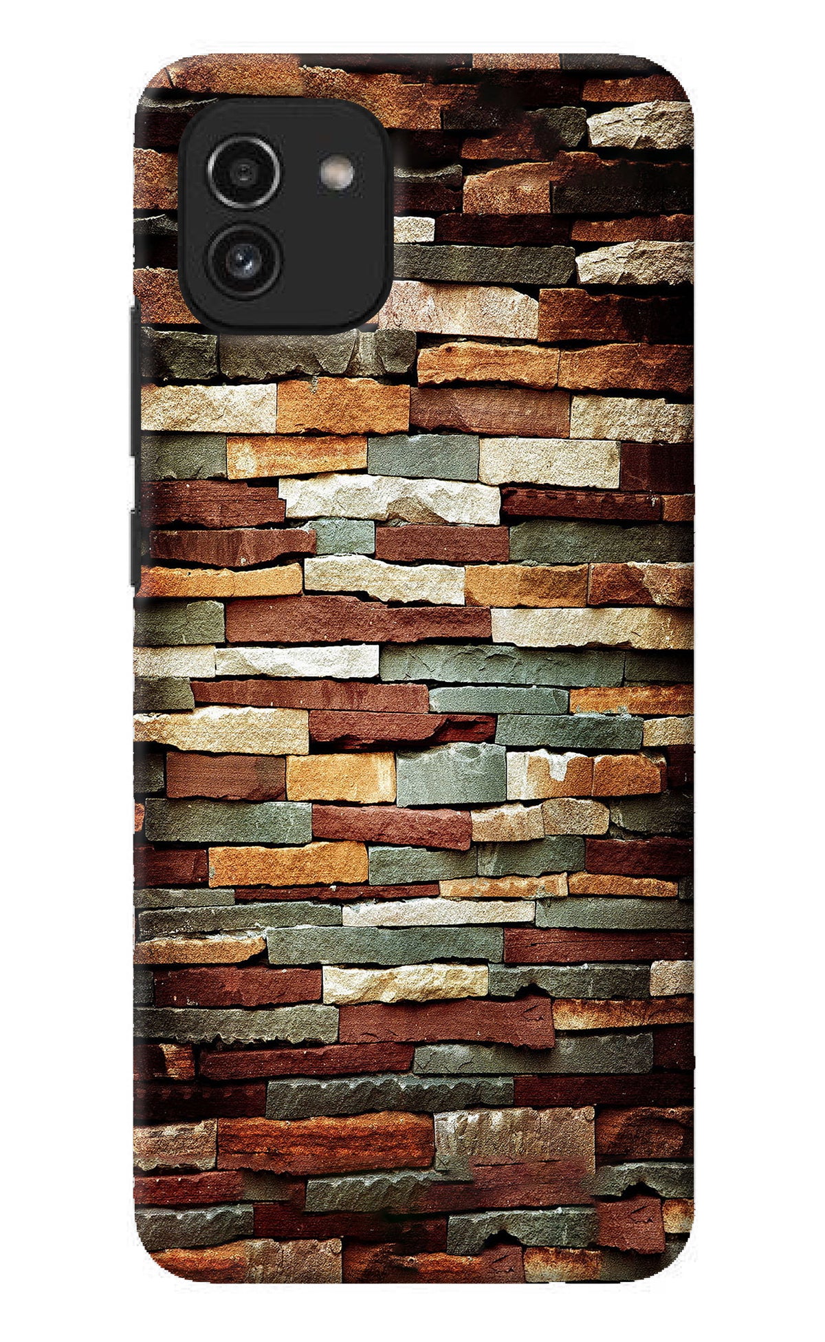 Bricks Pattern Samsung A03 Back Cover