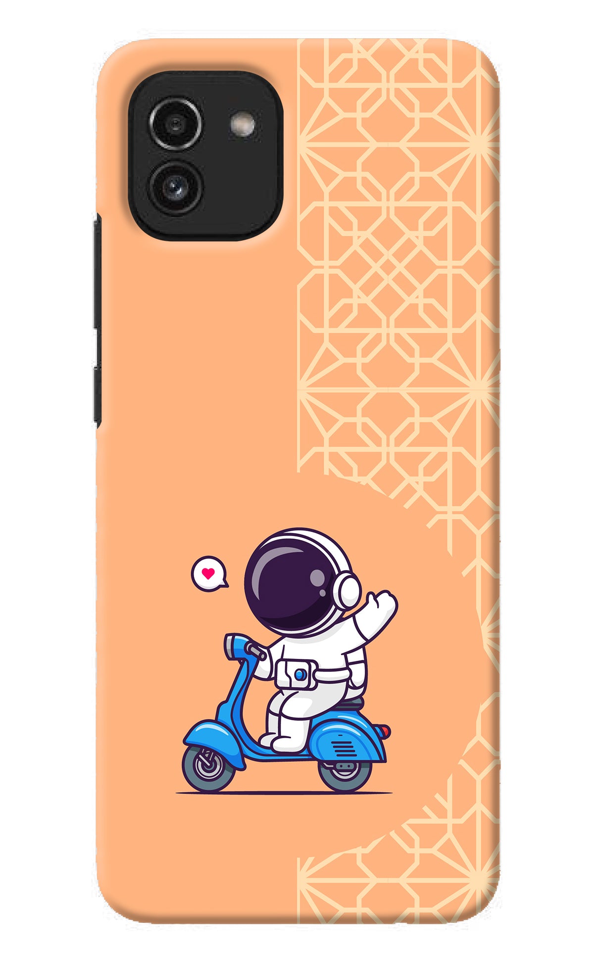 Cute Astronaut Riding Samsung A03 Back Cover