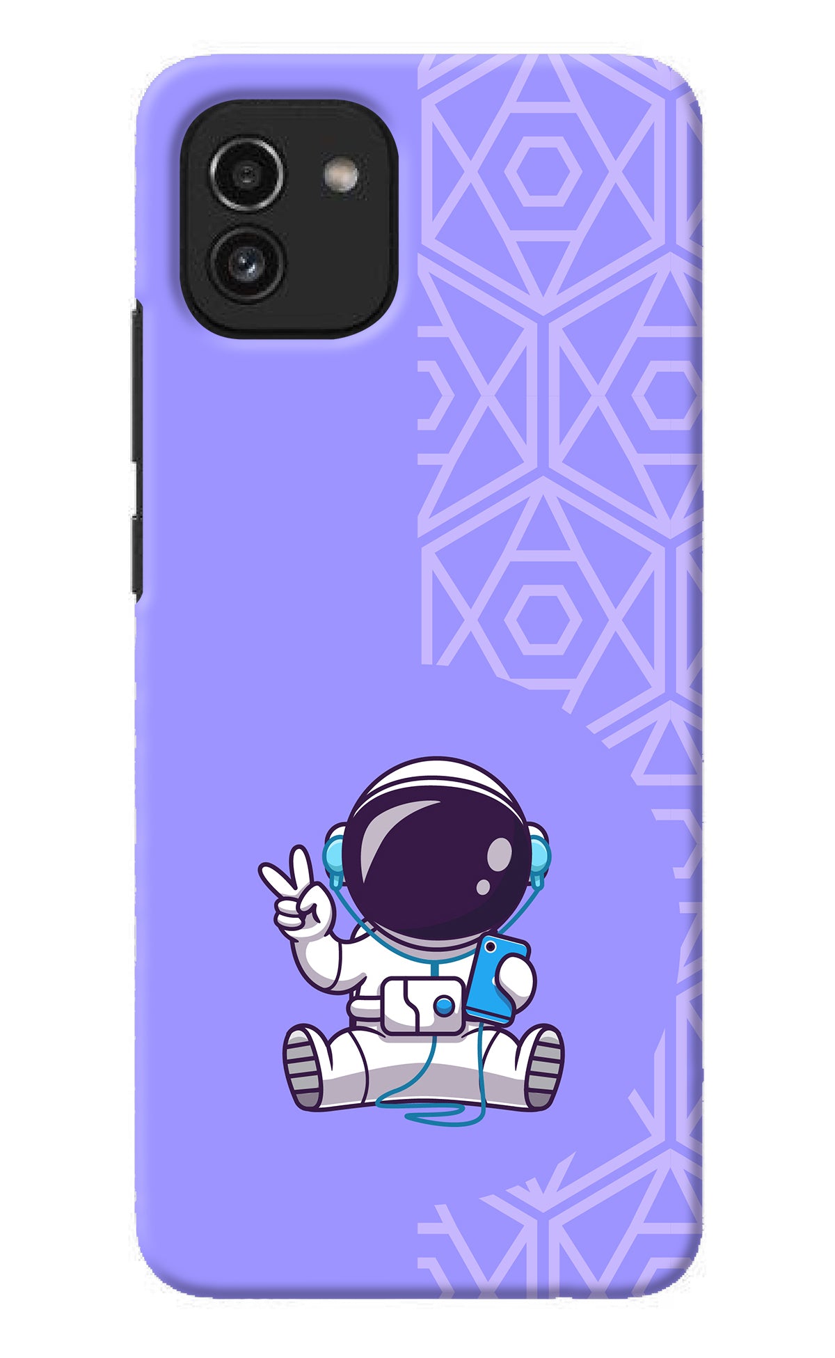 Cute Astronaut Chilling Samsung A03 Back Cover