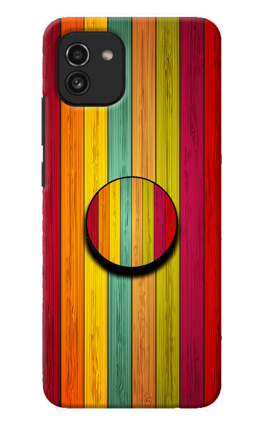 Multicolor Wooden Samsung A03 Pop Case