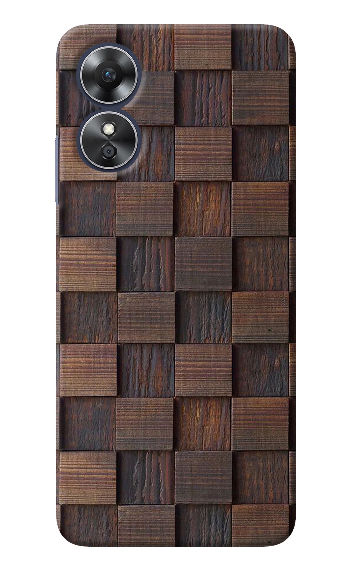 Wooden Cube Design Oppo A17 Back Cover