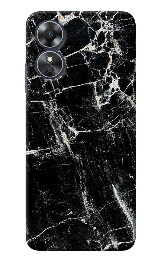 Black Marble Texture Oppo A17 Back Cover