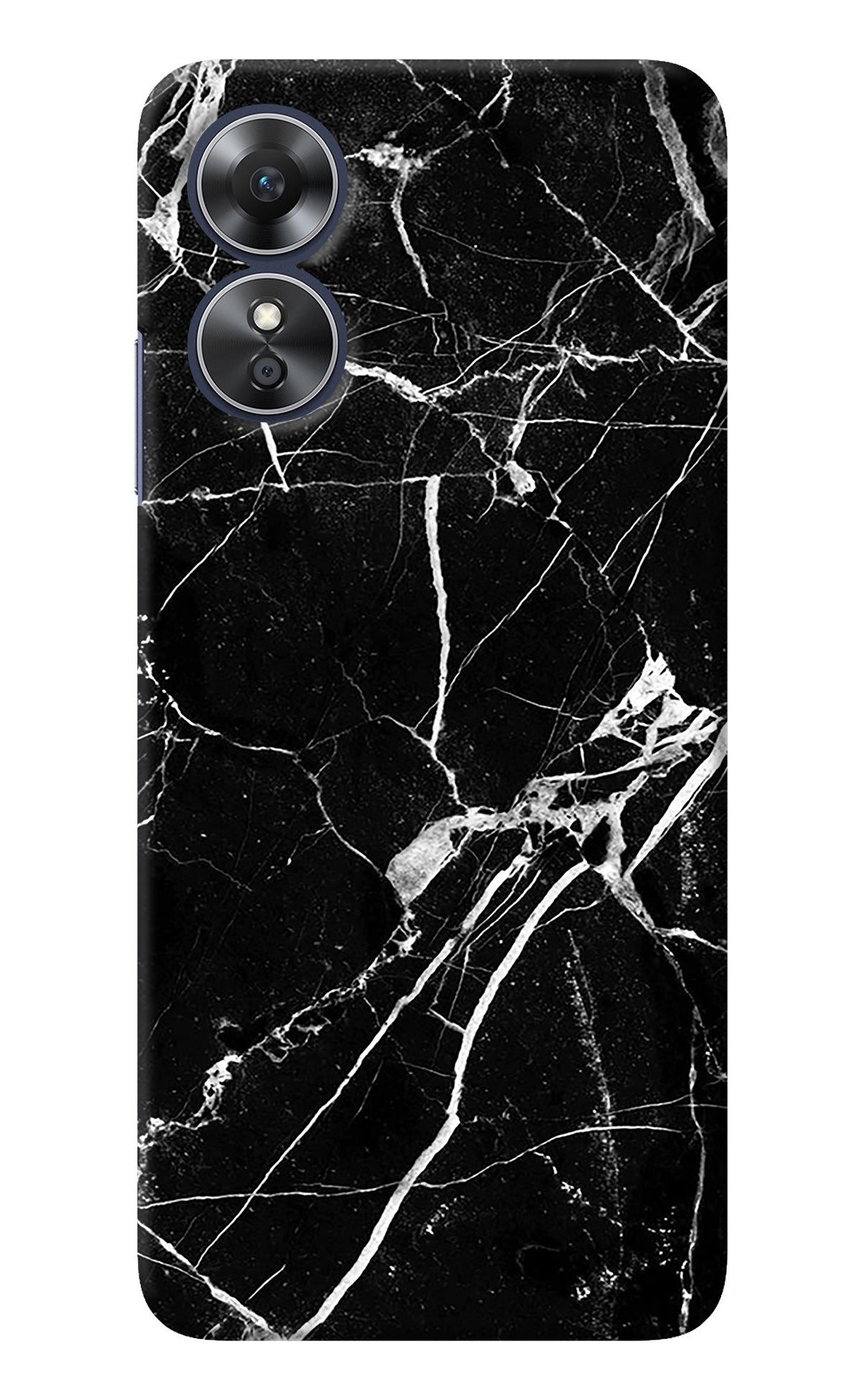 Black Marble Pattern Oppo A17 Back Cover