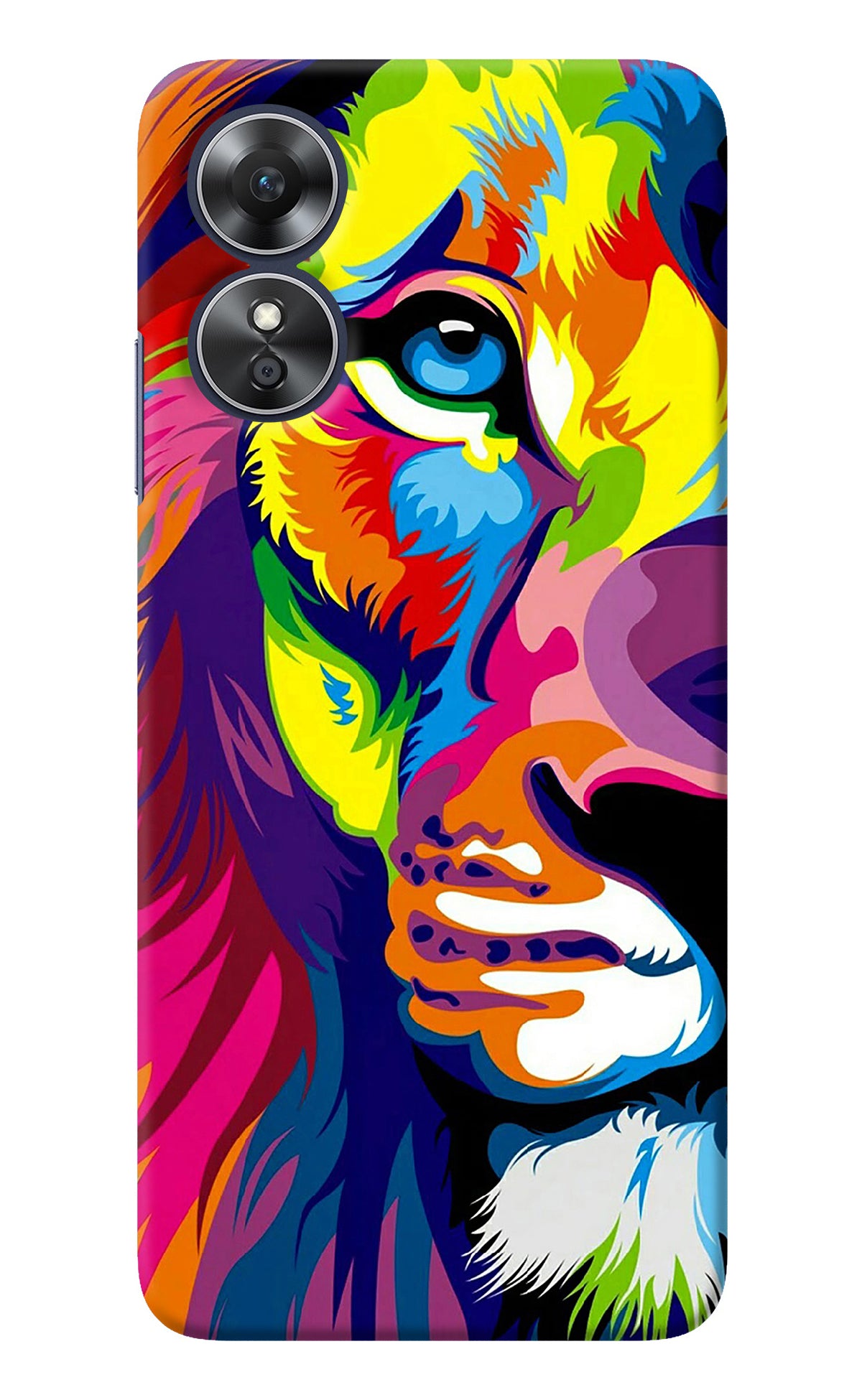 Lion Half Face Oppo A17 Back Cover