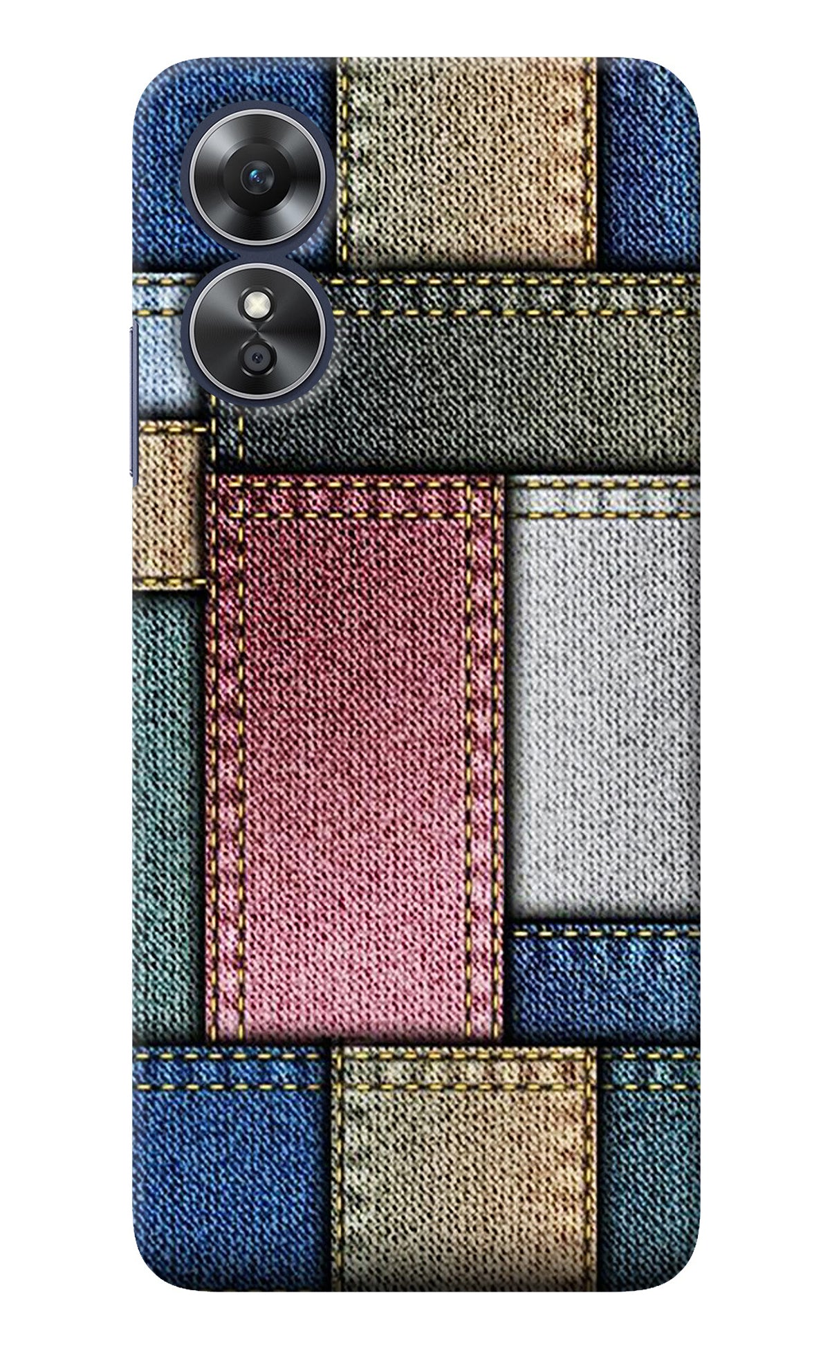 Multicolor Jeans Oppo A17 Back Cover