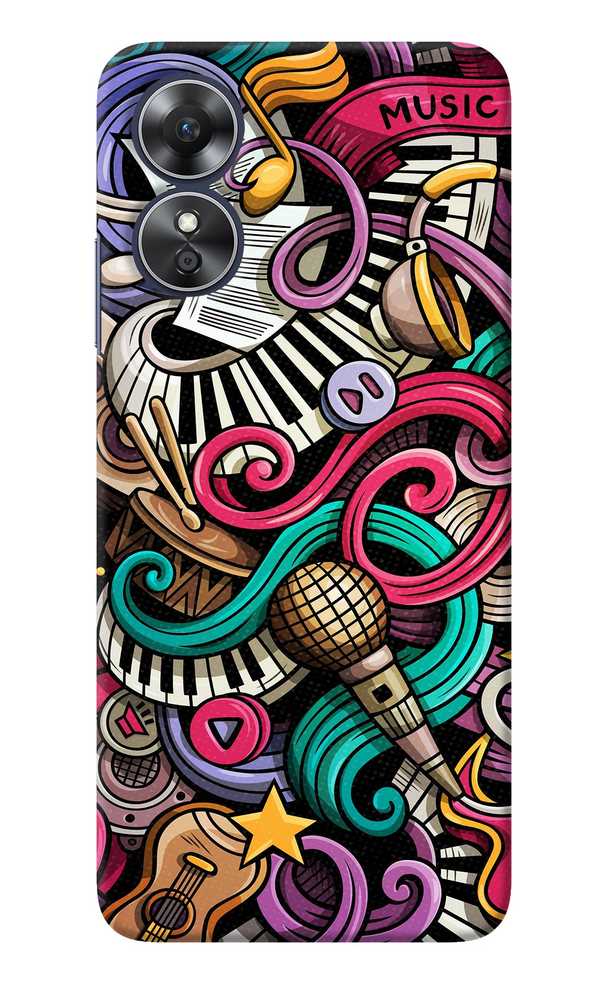 Music Abstract Oppo A17 Back Cover