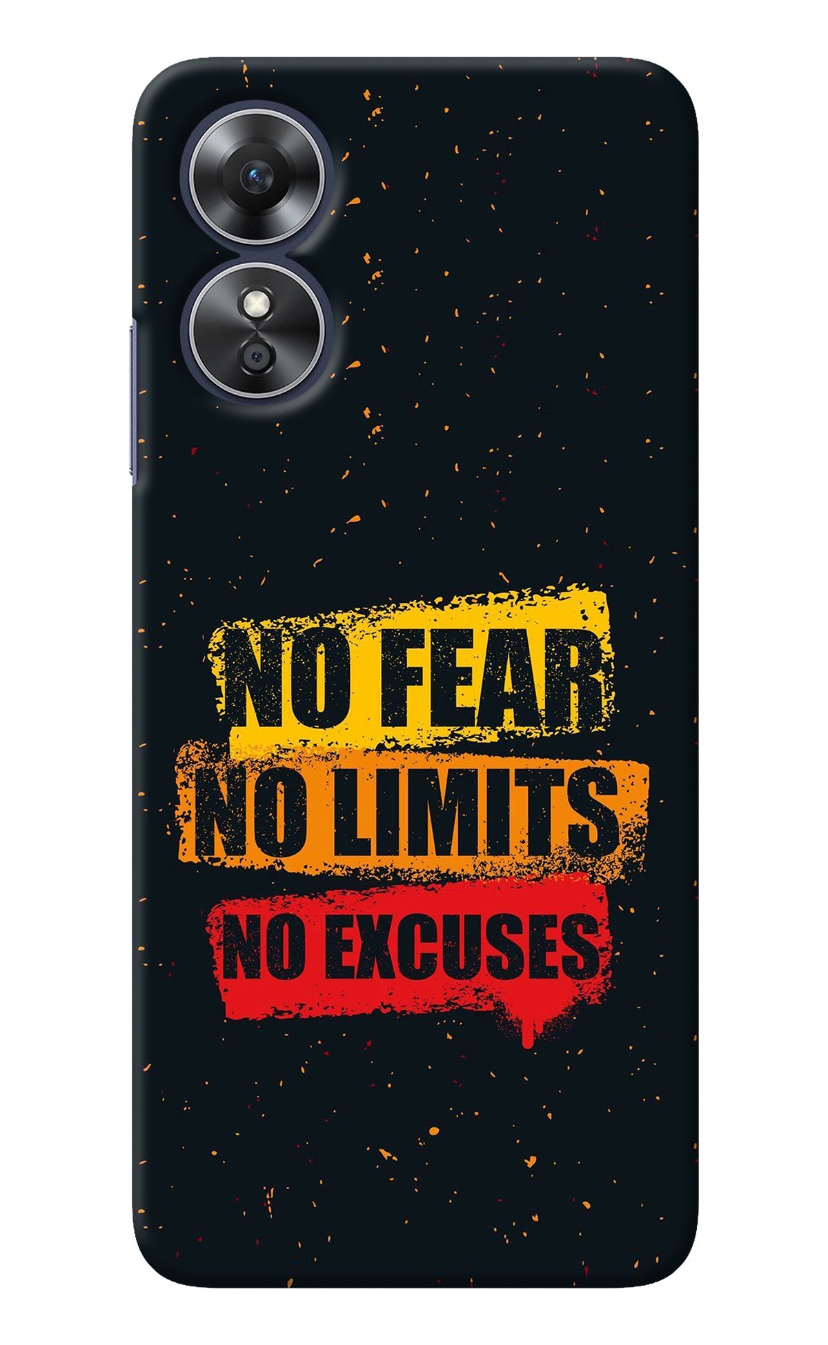 No Fear No Limits No Excuse Oppo A17 Back Cover