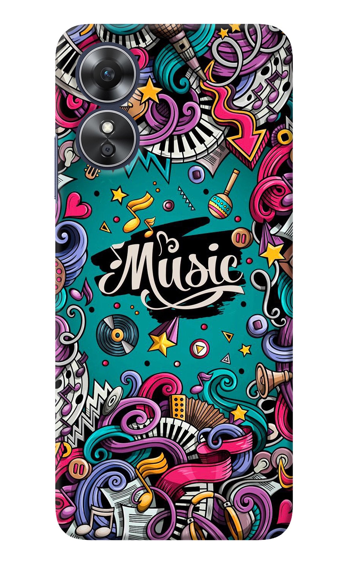 Music Graffiti Oppo A17 Back Cover