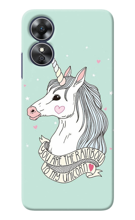 Unicorn Wallpaper Oppo A17 Back Cover