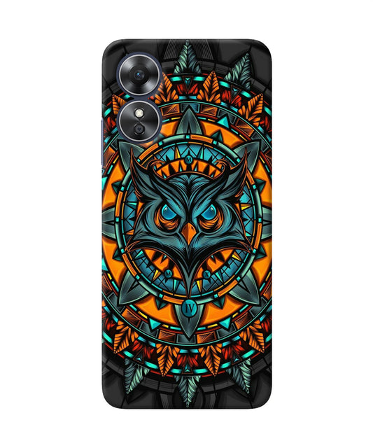 Angry Owl Art Oppo A17 Back Cover