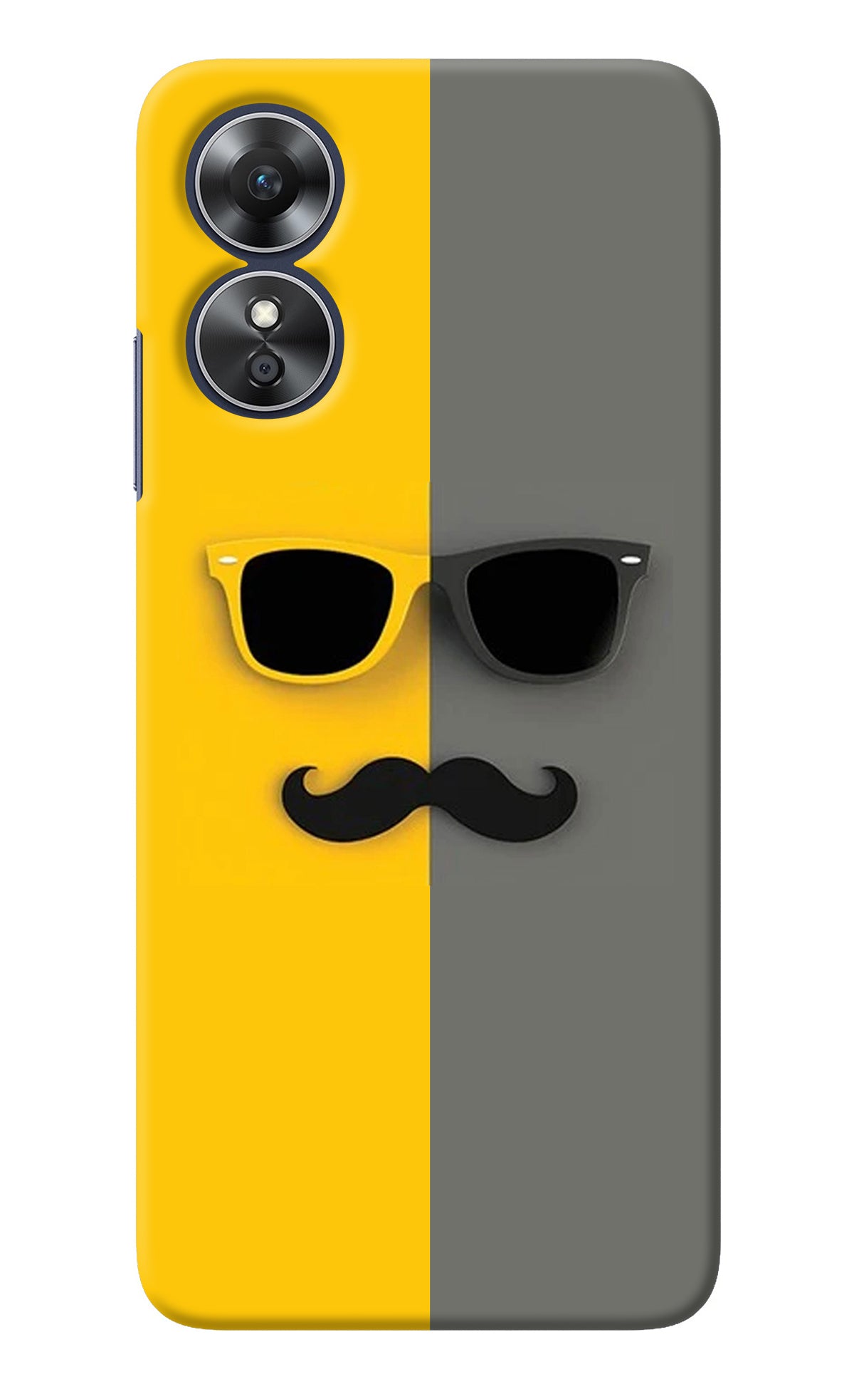 Sunglasses with Mustache Oppo A17 Back Cover